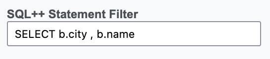 Example with SQL++ text in filter input